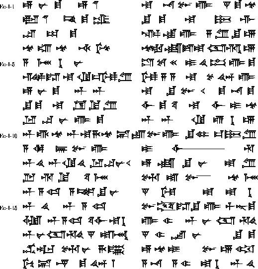 Babylonian epic of creation, Enuma elish, Tablet I, in Akkadian