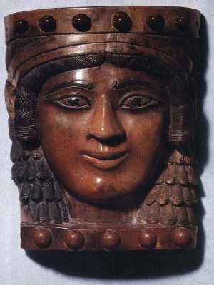 Mesopotamia (Neo Assyrian)  - 8th cent. B.C.  Mona Lisa of Nimrud (Iraq National Museum - ivory)
