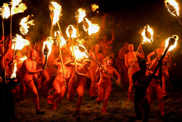 Members of the Beltane Fire Society celebrate the coming of summer by participating in the Beltane Fire Festival on Calton Hill April 30, 2008 in Edinburgh, Scotland. The procession which celebrates the ending of winter is a revival of the ancient Celtic festival of Beltane, the Gaelic name for the month of May. First organized in the mid 1980s the Beltane Fire Festival has become a popular feature of Edinburgh.