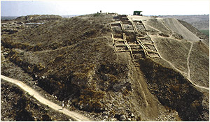 Fig. 26. The southwest corner of the mound: the Assyrian siege-ramp and Area R