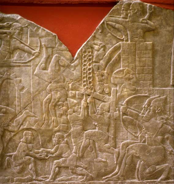 WAR: ARCHAEOLOGY OF THE BIBLE: siege machine used by Sennacherib against the walls of Lachish