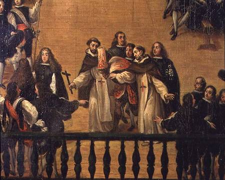 Reproducción impresa de   Auto de fe in the Plaza Mayor in Madrid, detail