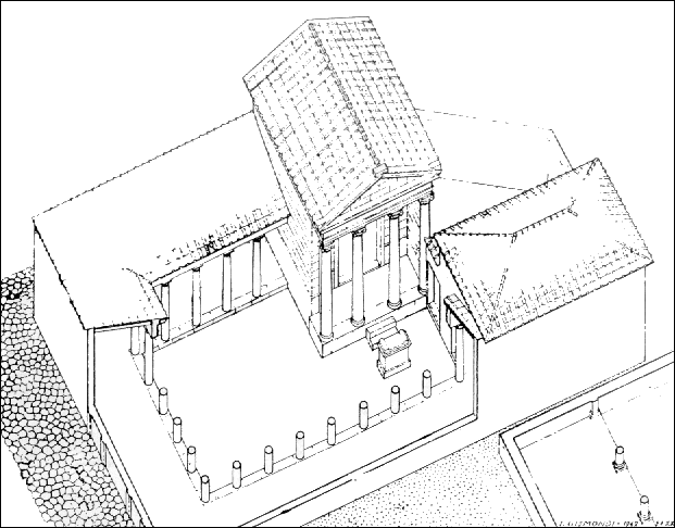 La reconstrucción del santuario de dibujo original