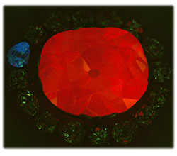 Blue Diamond Glowing Red