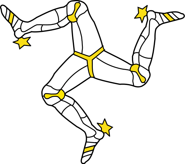 Archivo:The armoured triskelion on the flag of the Isle of Man.svg