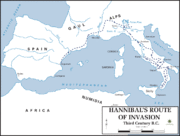 Ruta de Aníbal en su invasión de Italia